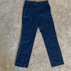 Madewell et Sezane Black & Blue Chevron Textured Pants, Women’s 0